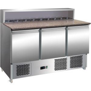 Adexa Pizza Prep Table 3 Doors 8×GN1/6 700mm – thps903